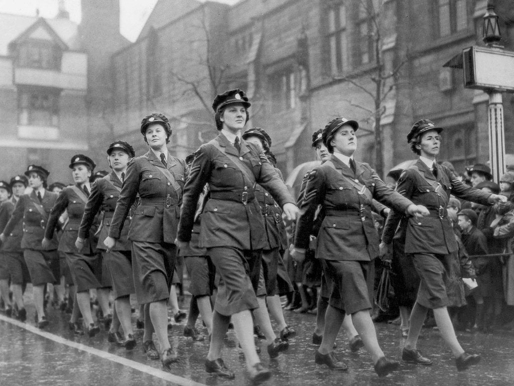 Detail of WAAF on a march past by Associated Newspapers