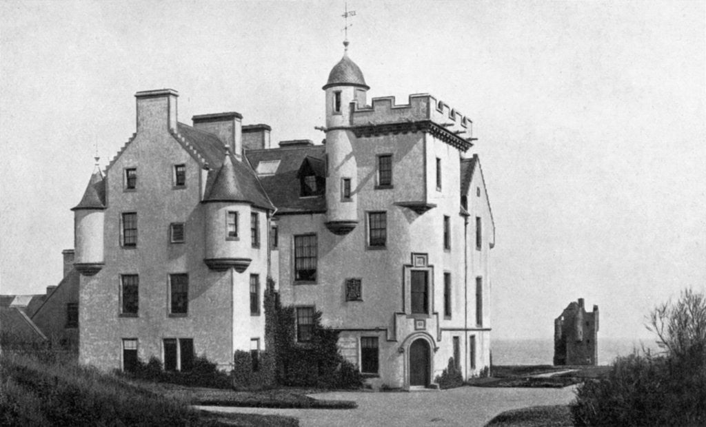 Detail of Keiss Castle, Caithness, Scotland by Valentine & Sons