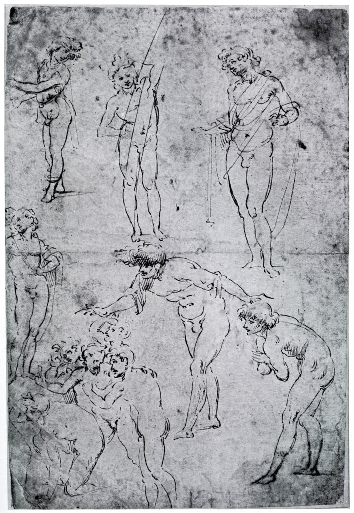 Detail of Studies for 'The Adoration of the Magi' by Leonardo Da Vinci