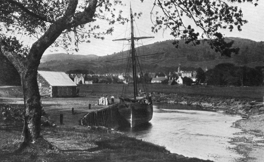 Detail of The harbour, Gatehouse of Fleet, Dumfries and Galloway, Scotland by Valentine & Sons