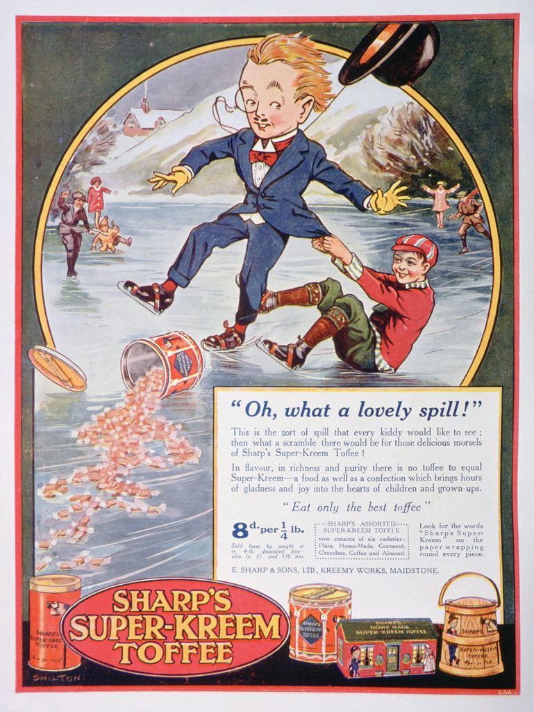 Detail of Advert for Sharp's Super-Kreem Toffee by Anonymous