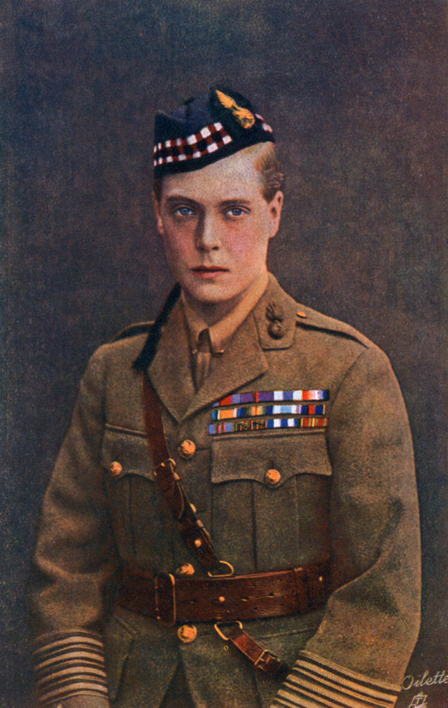 Detail of Edward, Prince of Wales, in army uniform by Tuck and Sons