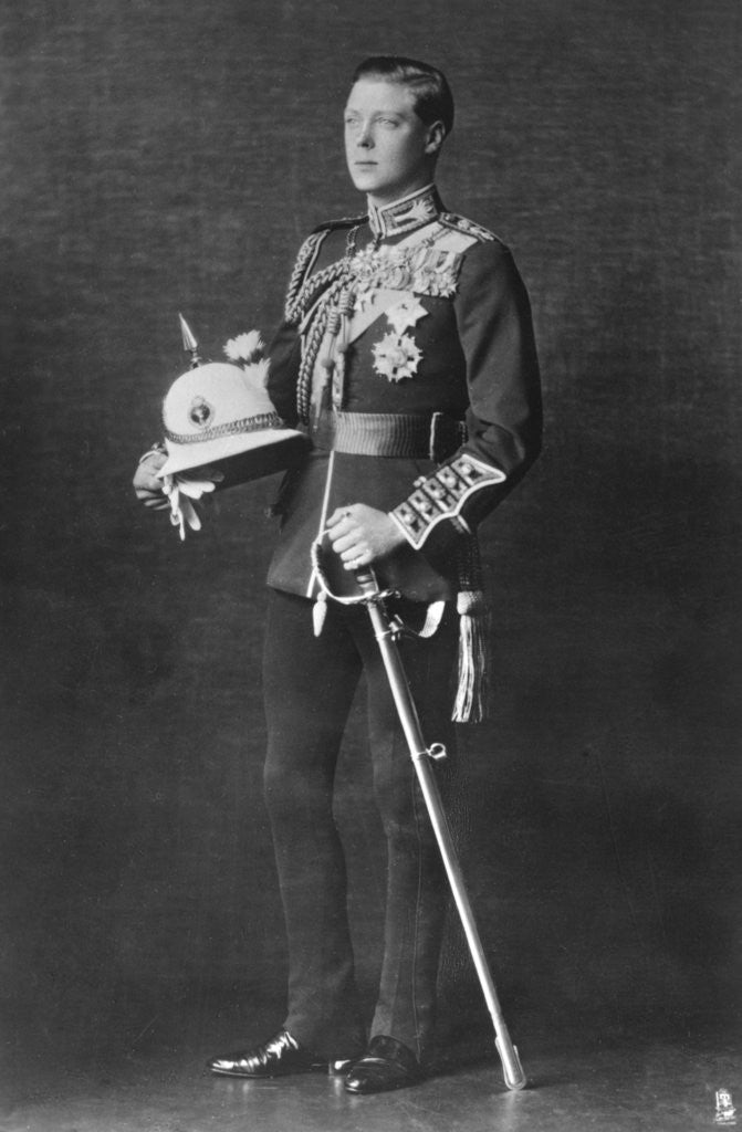 Detail of Edward, Prince of Wales, in army uniform by Tuck and Sons