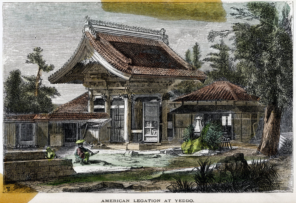 Detail of American legation at Yeddo (Edo), Japan by Richardson