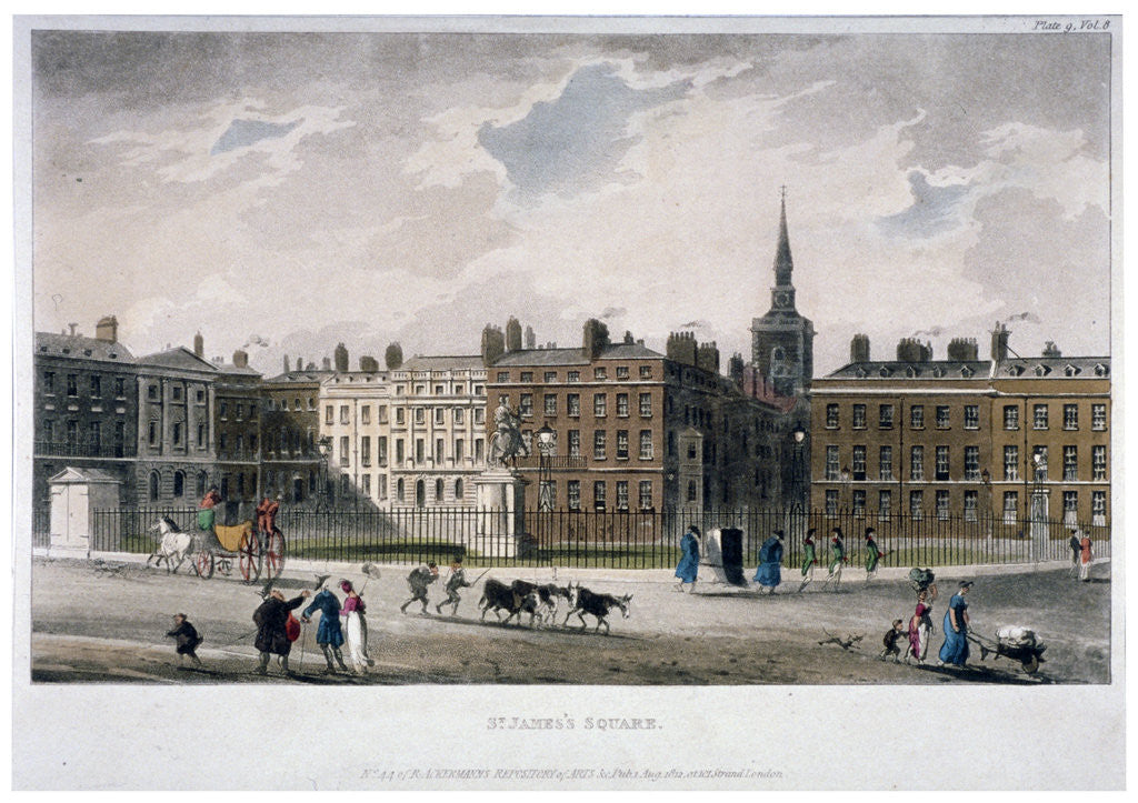 Detail of View of St James's Square from the south-east corner, London by Anonymous