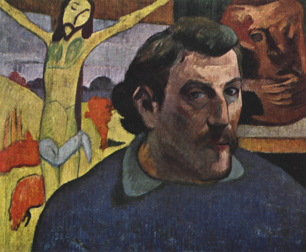 Detail of Self Portrait with the Yellow Christ by Paul Gauguin