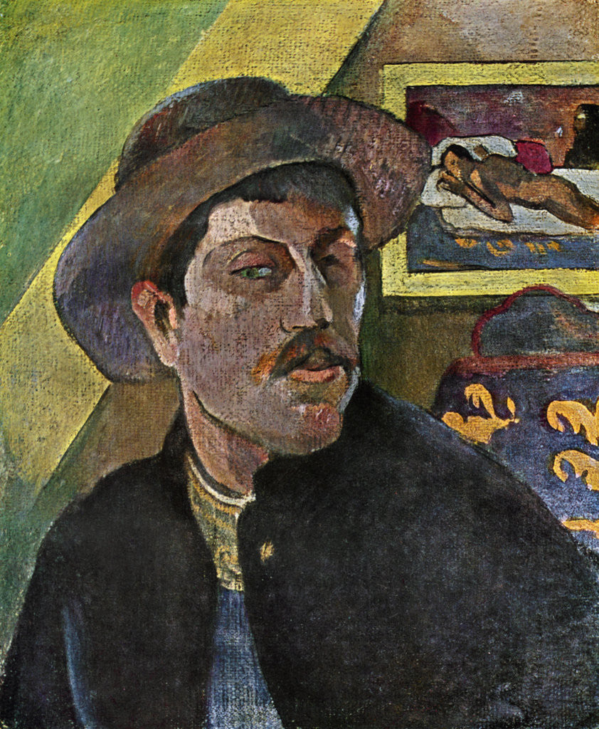 Detail of Self Portrait in a Hat by Paul Gauguin