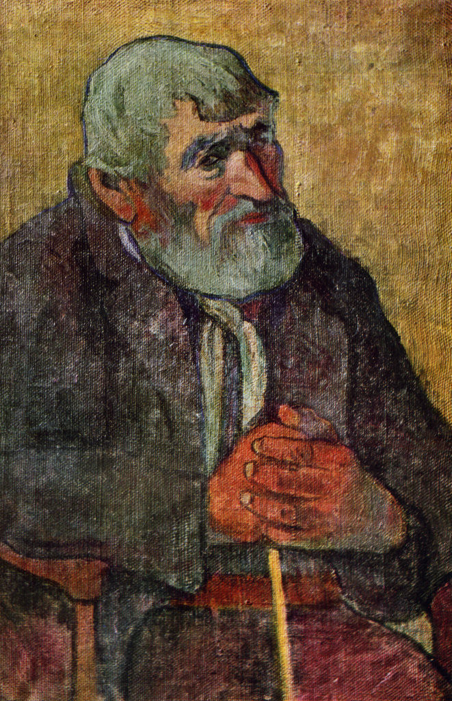 Detail of Portrait of an Old Man with a Stick by Paul Gauguin