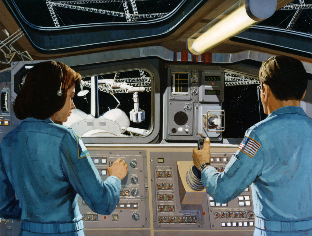 Detail of Inside a futuristic space station by NASA