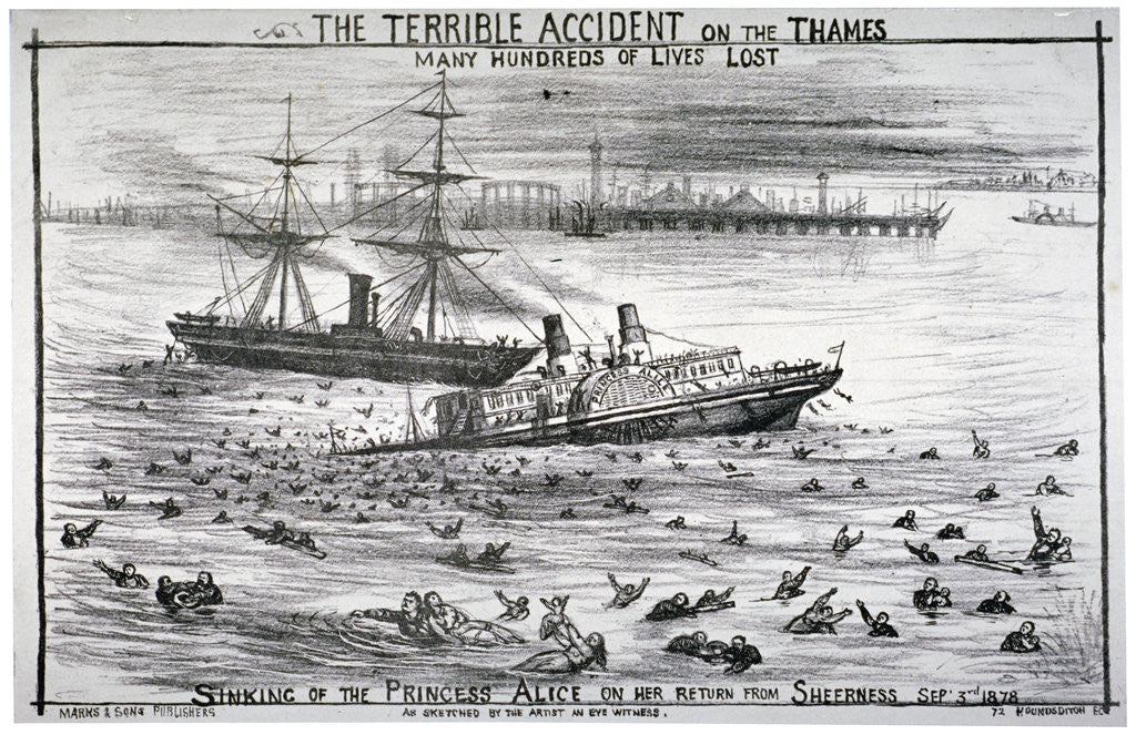 Detail of Sinking of the 'Princess Alice' on the River Thames by Anonymous