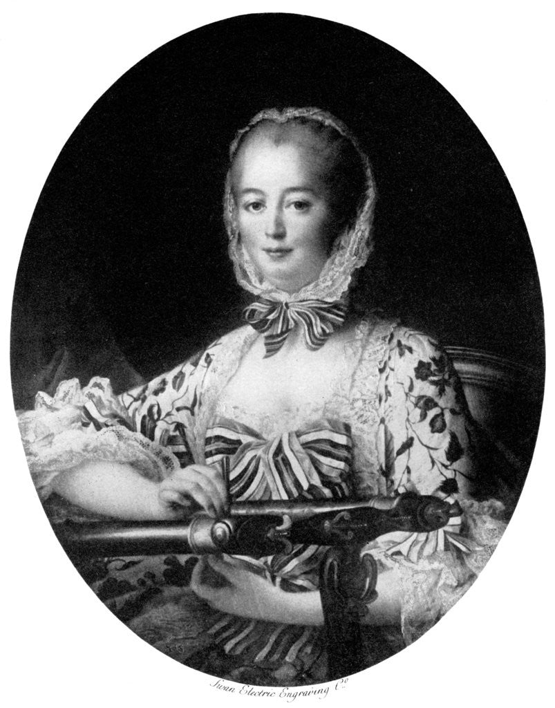 Detail of Jeanne Antoinette Poisson, Marquise de Pompadour by Swan Electric Engraving Company