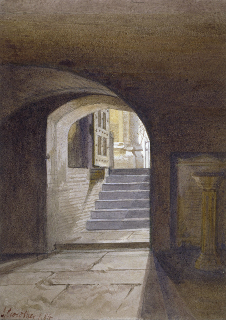 Detail of View of the Chapel of St Peter ad Vincula in the Tower of London by John Crowther