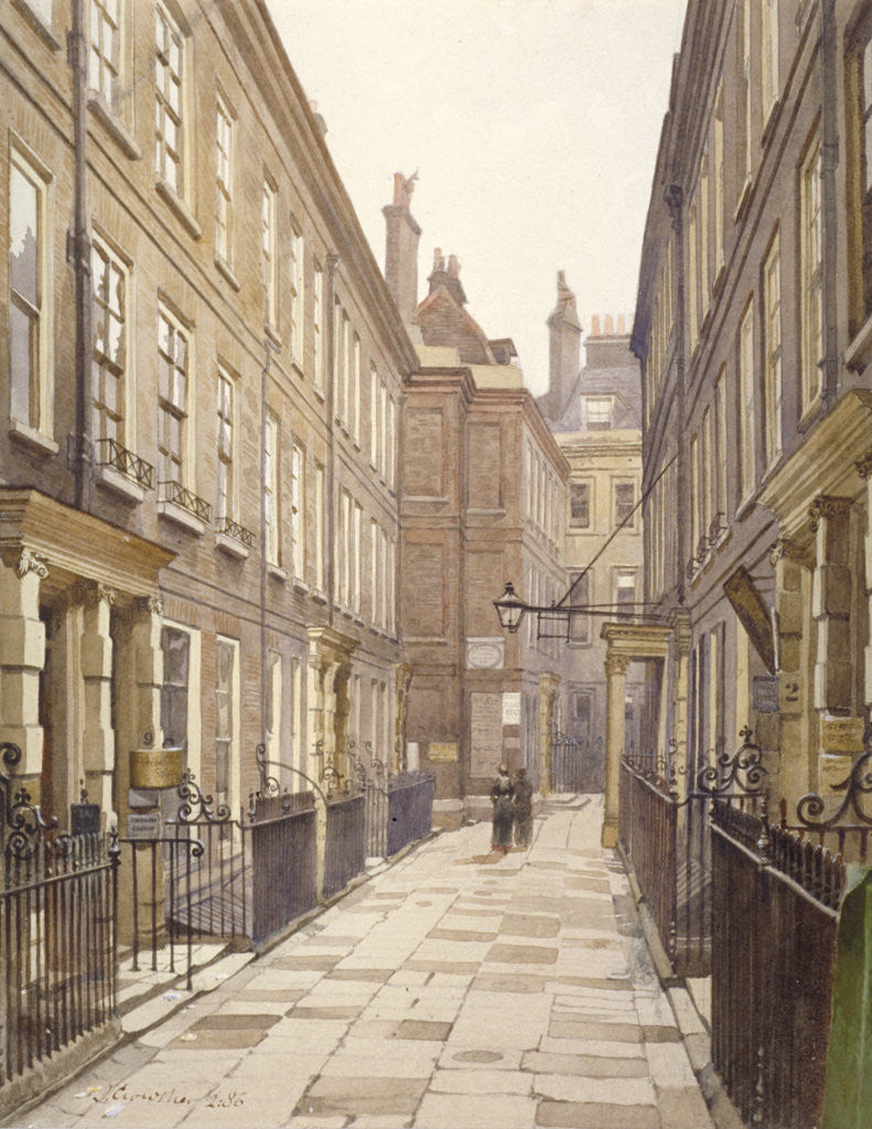 Detail of View of Catherine Court, Tower Hill, London, looking east by John Crowther