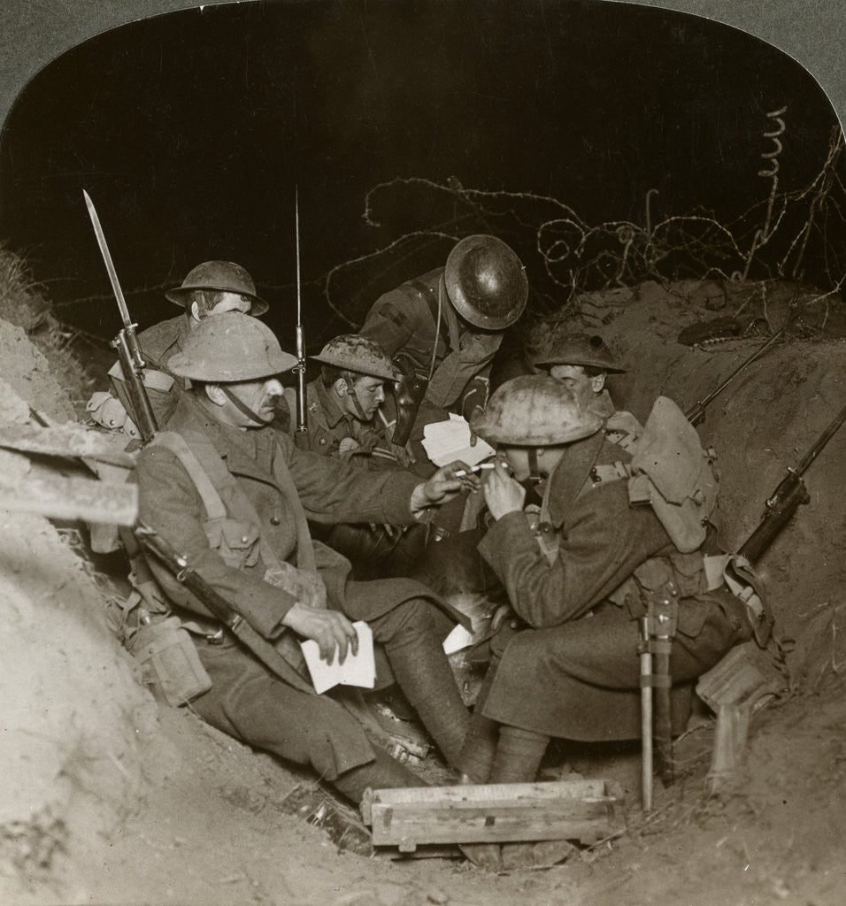 Detail of An evening in the reserve trenches at Beaumont Hamel, France, World War I by Realistic Travels Publishers