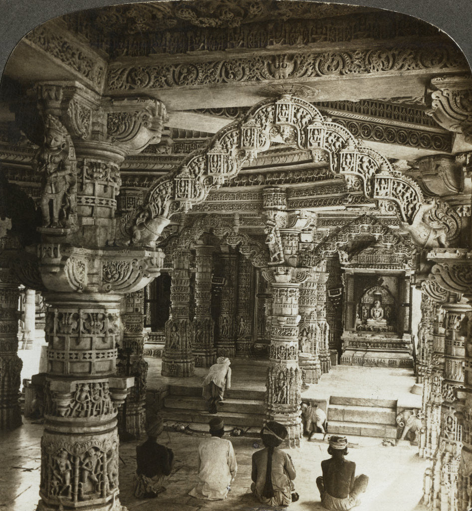 Detail of Temple of Vimal Vasahi, Mount Abu, Rajasthan, India by Underwood & Underwood