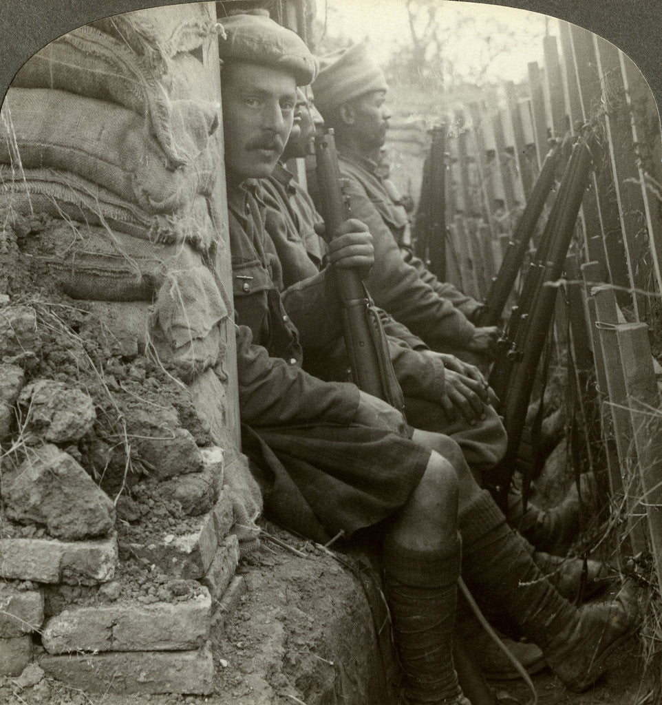 Detail of Indian soldiers in the trenches, World War I by Realistic Travels Publishers