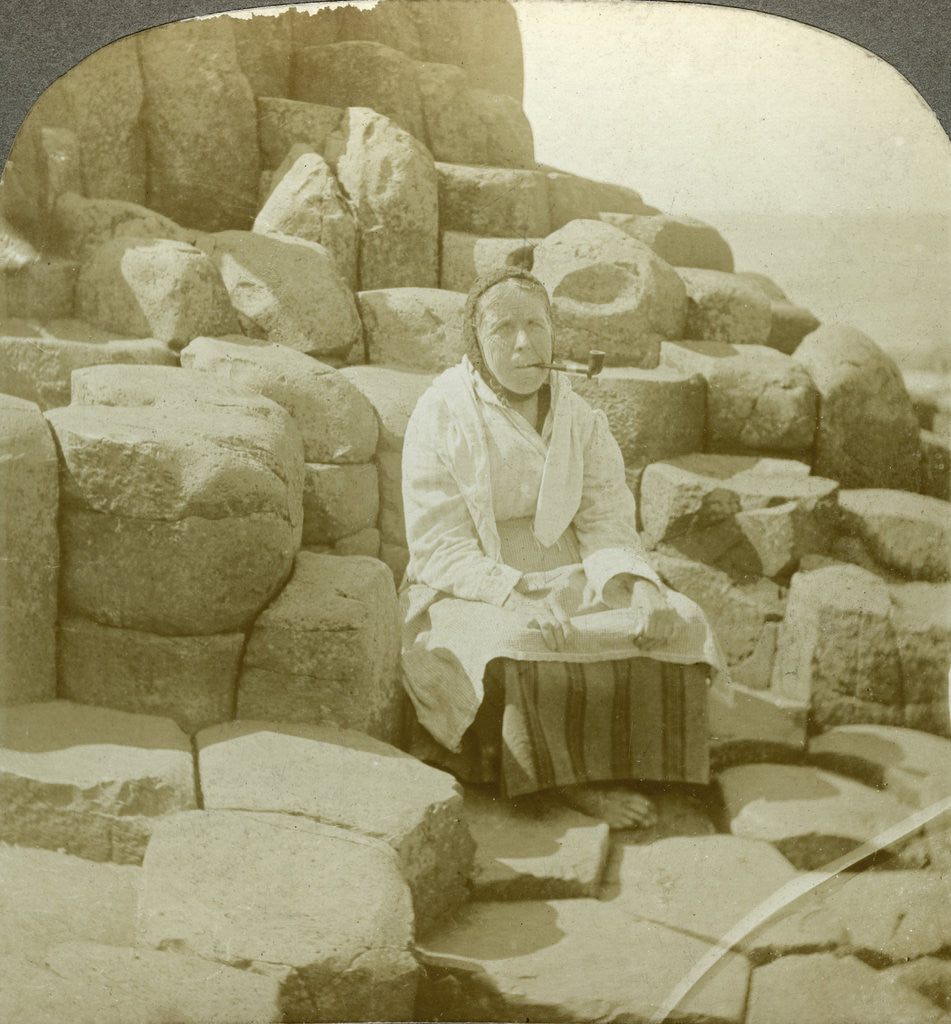 Detail of In the Wishing Chair, Giant's Causeway, Antrim, Northern Ireland by Excelsior Stereoscopic Tours