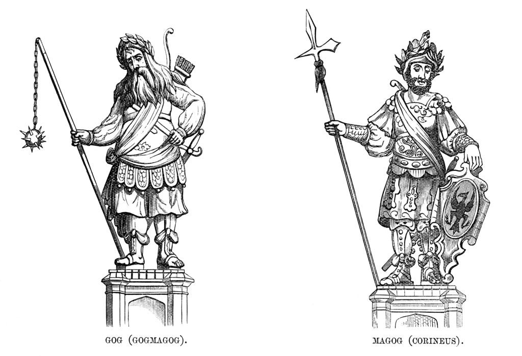 Detail of Statues of Gog (Gogmagog) and Magog (Corineus) by Anonymous