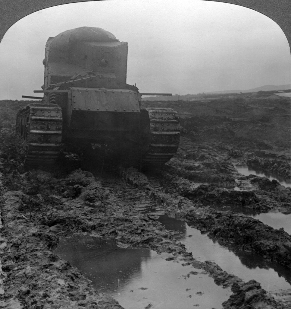 Detail of Whippet tank on a muddy battlefield, Morcourt, France, World War I by Realistic Travels Publishers