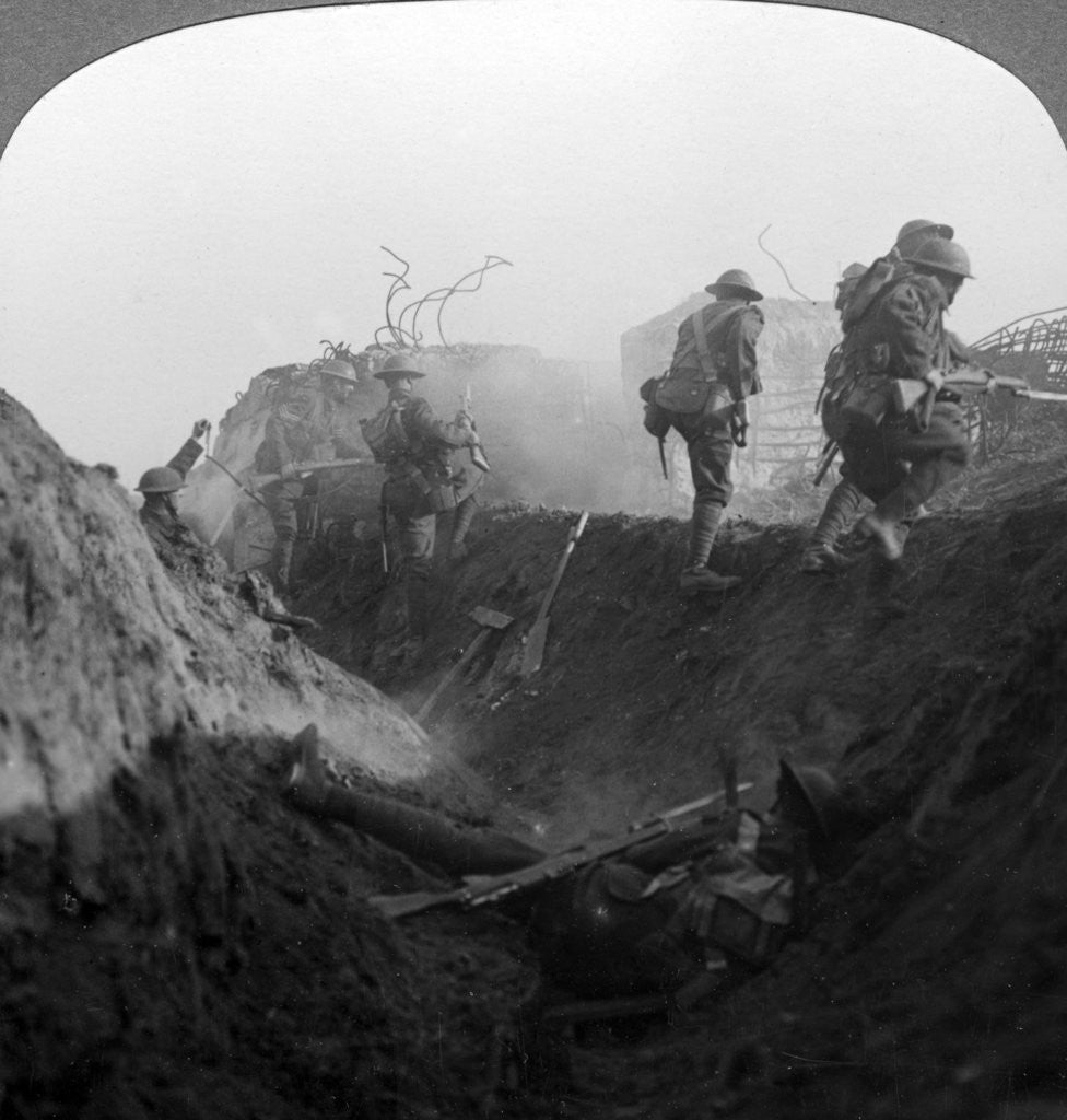 Detail of Trench warfare on the Hindenburg Line, Bellicourt, France, World War I by Realistic Travels Publishers