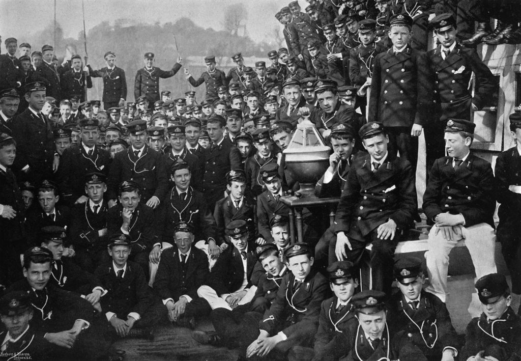 Detail of Naval cadets on board HMS Britannia, Dartmouth, Devon by Gregory & Co