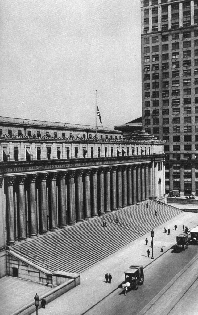 Detail of James Farley Post Office building, New York City, USA by Ewing Galloway