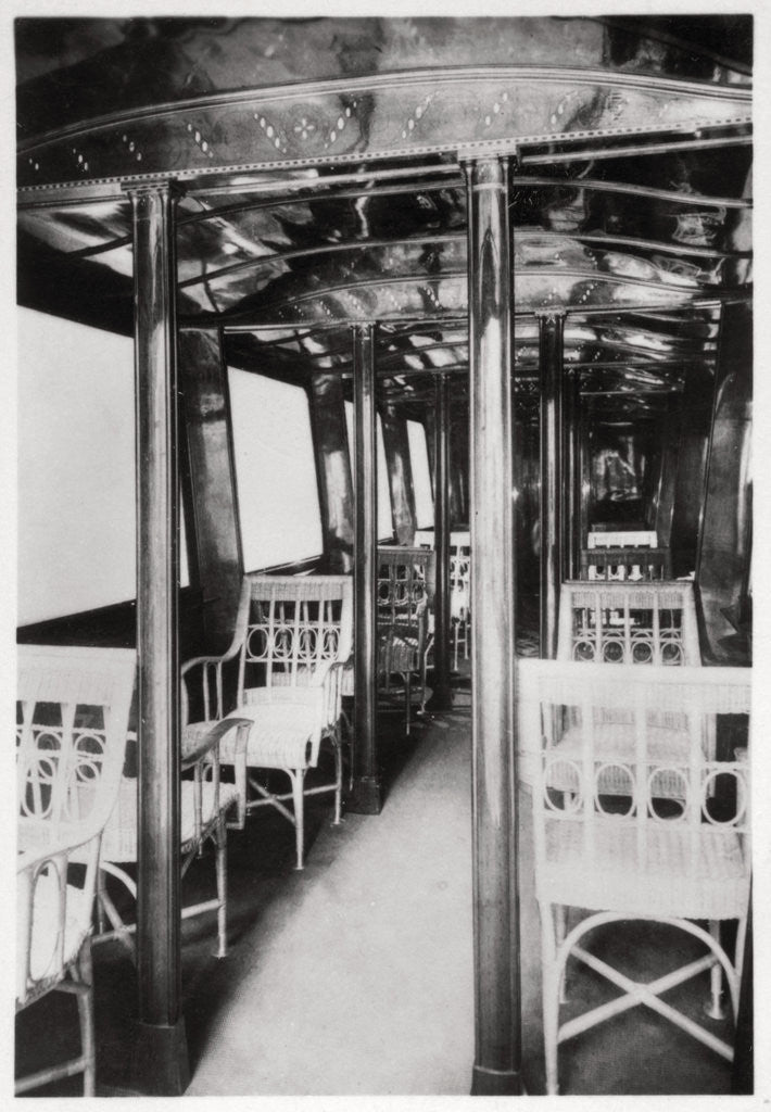 Detail of Passenger cabin of Zeppelin LZ7 'Deutschland I' by Anonymous