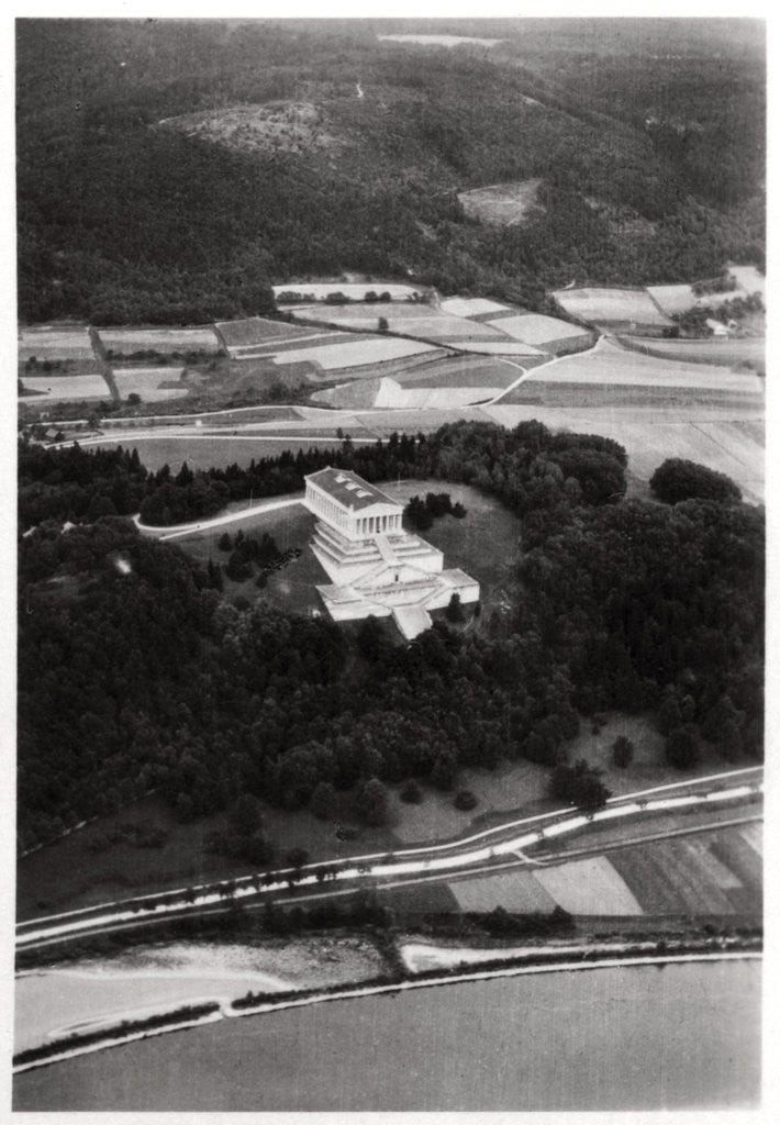 Detail of Aerial view of the Walhalla Temple, near Regensburg, Germany, from a Zeppelin by Anonymous