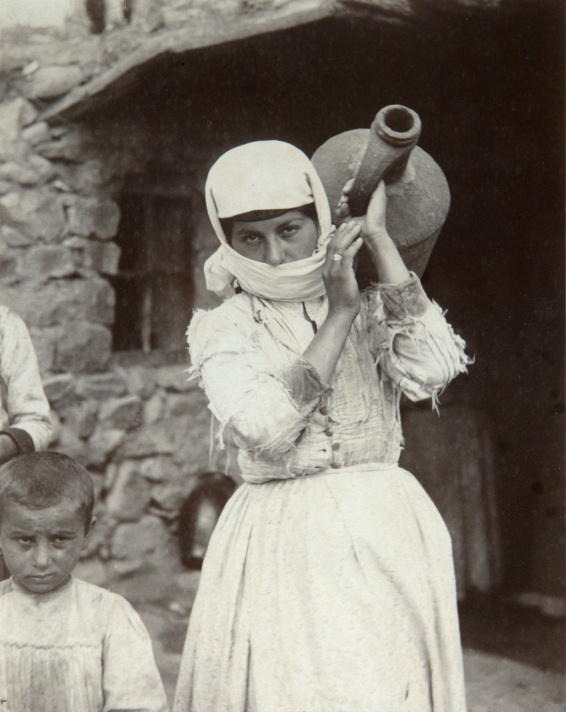 Detail of Armenian country girl, Yerevan, Armenia, 1880s. by Dmitri Ivanovich Yermakov