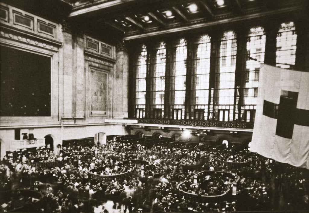 Detail of Trading floor of the New York Stock Exchange, USA, early 1930s by Unknown