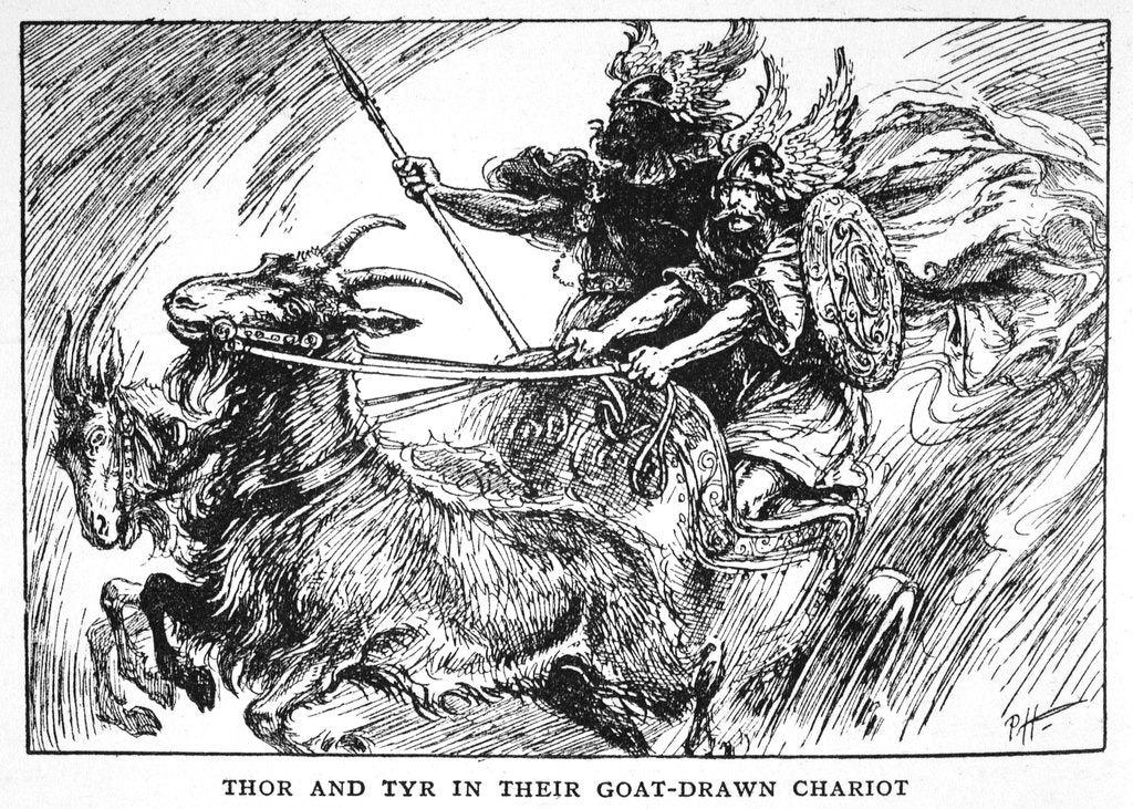 Detail of Thor and Tyr in their Goat-Drawn Chariot by Anonymous