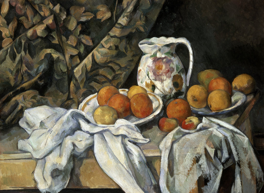 Detail of Still Life with Drapery by Paul Cezanne