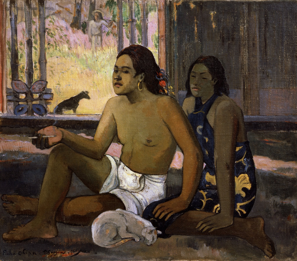 Detail of Eiaha Ohipa (Not Working. Tahitians in a Room), 1896. by Paul Gauguin