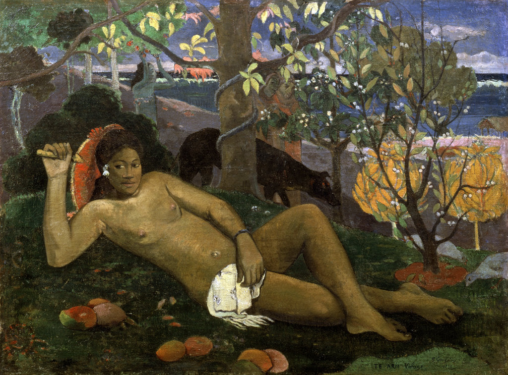 Detail of Te Arii Vahine (Woman of Royal Blood, The Queen, The Kings Wife), 1896 by Paul Gauguin