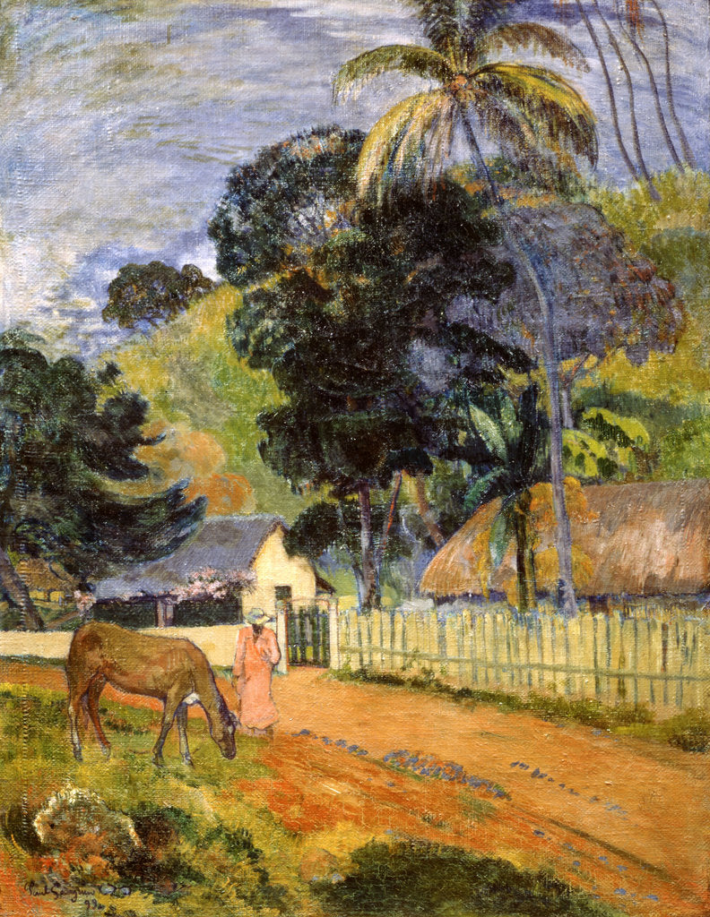 Detail of Horse on Road, Tahitian Landscape, 1899 by Paul Gauguin