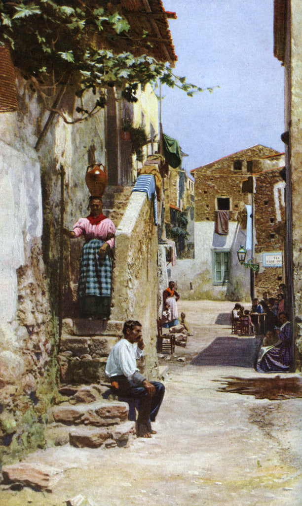 Detail of Street scene, Taormina, Sicily, Italy by Anonymous