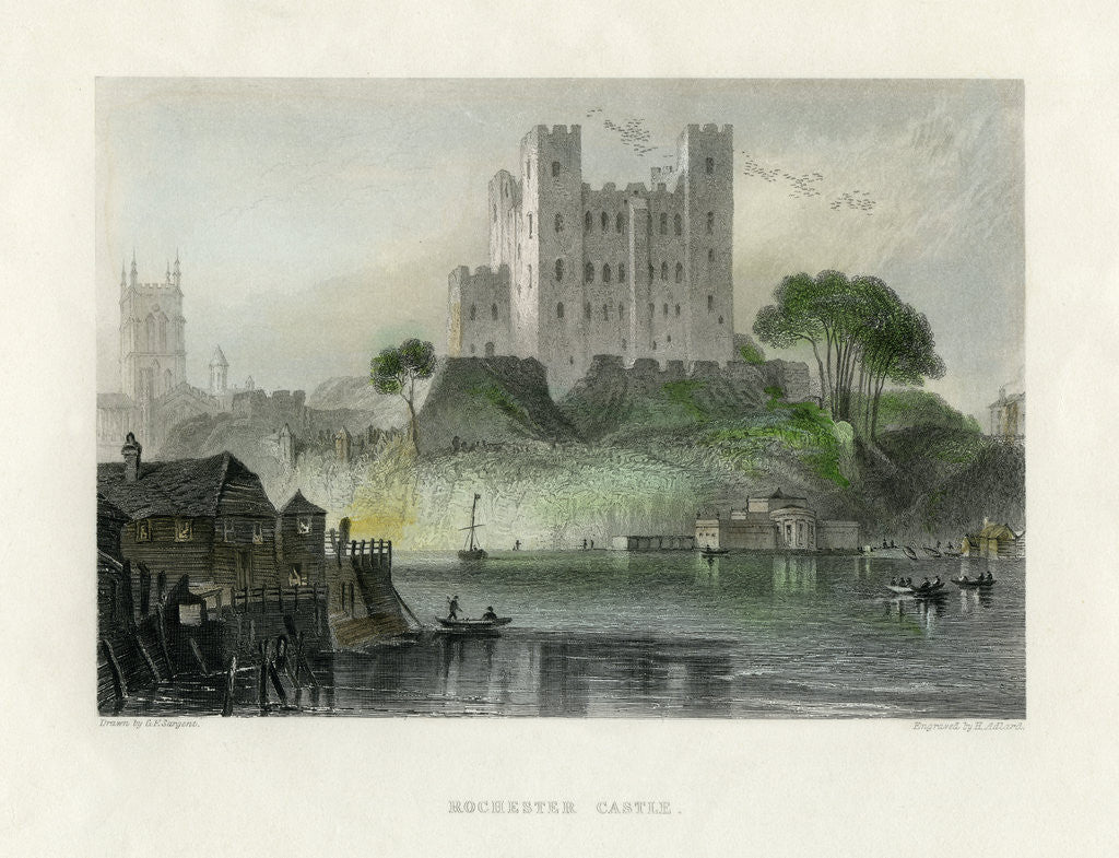 Detail of Rochester Castle, Kent by Henry Adlard