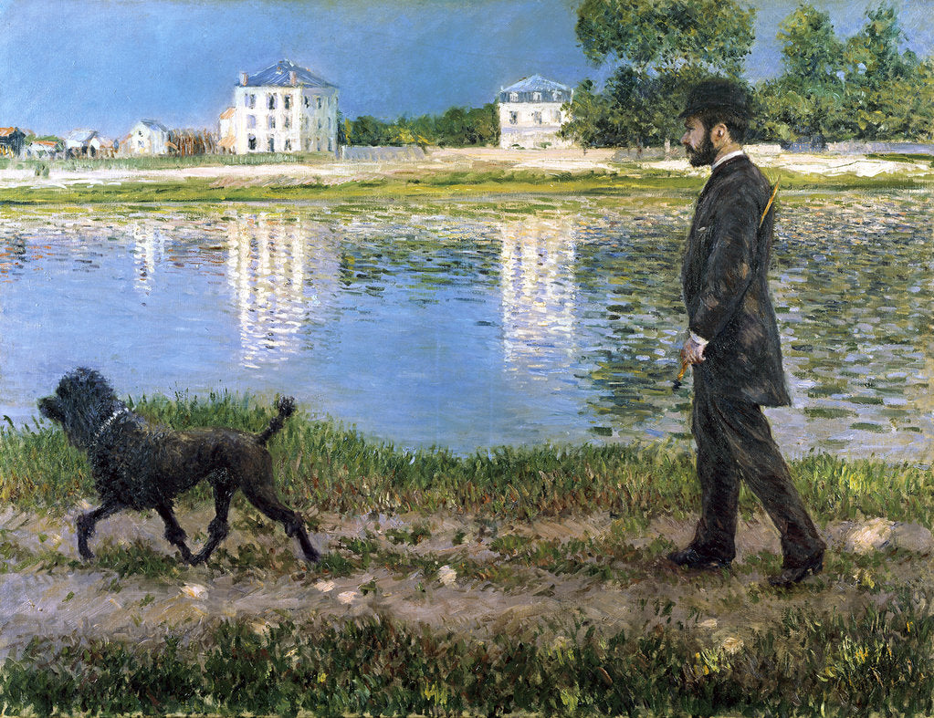 Detail of Richard Gallo and His Dog at Petit Gennevilliers, c1883-1884. by Gustave Caillebotte