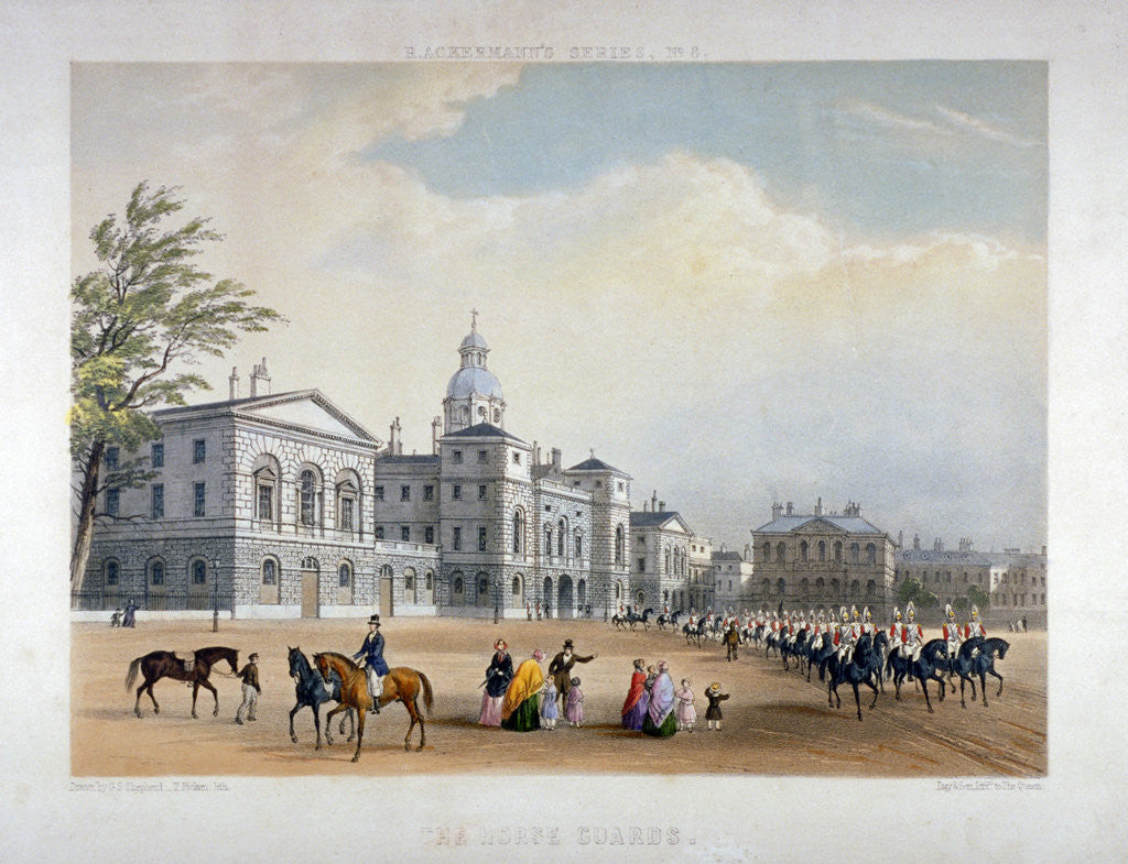 Detail of Horse Guards, Westminster, London by Thomas Picken