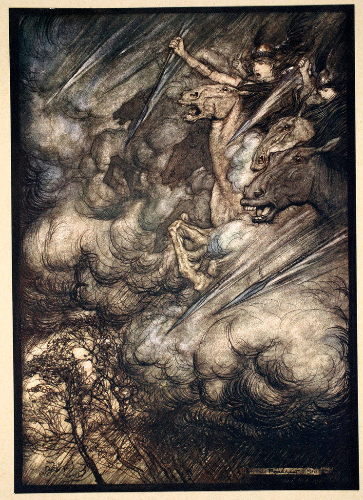 Detail of The ride of the Valkyries by Arthur Rackham