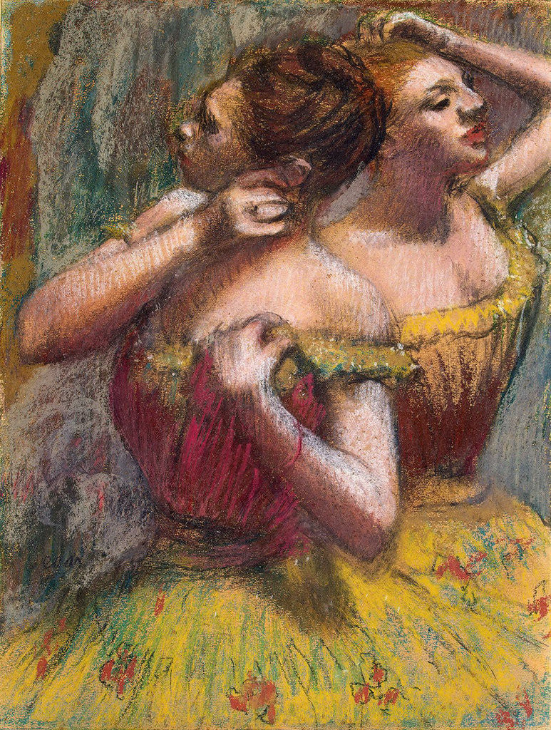 Detail of Two Dancers by Edgar Degas