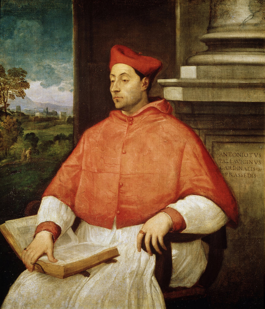 Detail of Portrait of Cardinal Antonio Pallavicini, by Titian