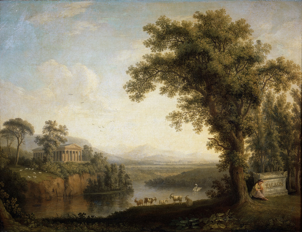 Detail of Antique landscape with the Phaethons tomb, 1785. by Jacob Philip Hackert