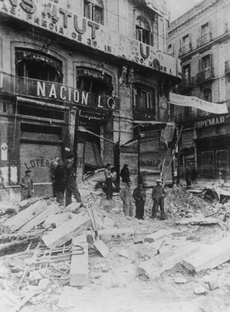 Detail of Rubble in the main street, Palma, Majorca, Spain, Spanish Civil War by Anonymous