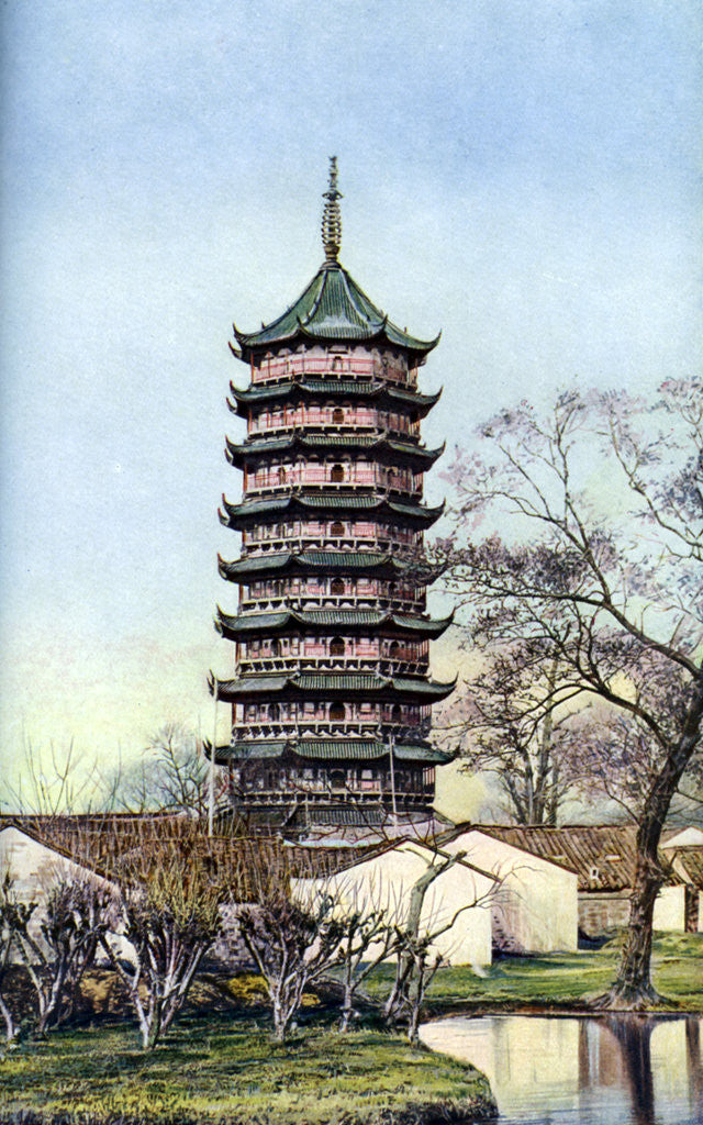 Detail of Beisi Pagoda, Suzhou, Jiangsu Province, China by Ernest Peterffy