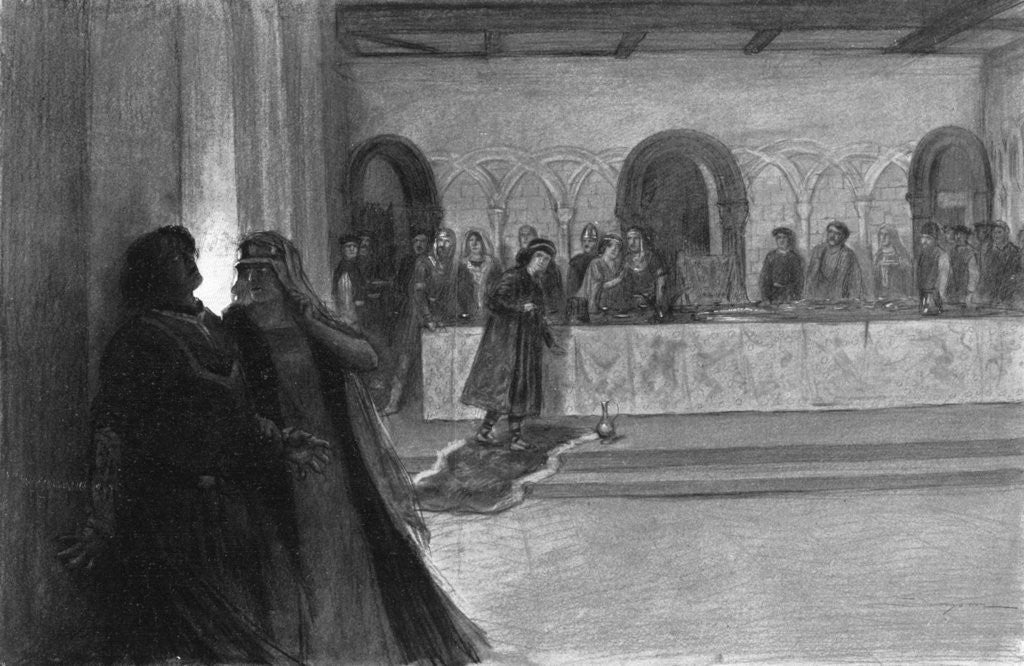 Detail of Hallucination of Macbeth during the feast by J Simont