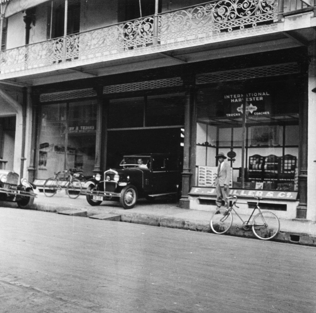 Detail of Singer car showroom, Port of Spain, Trinidad, Trinidad and Tobago by Anonymous