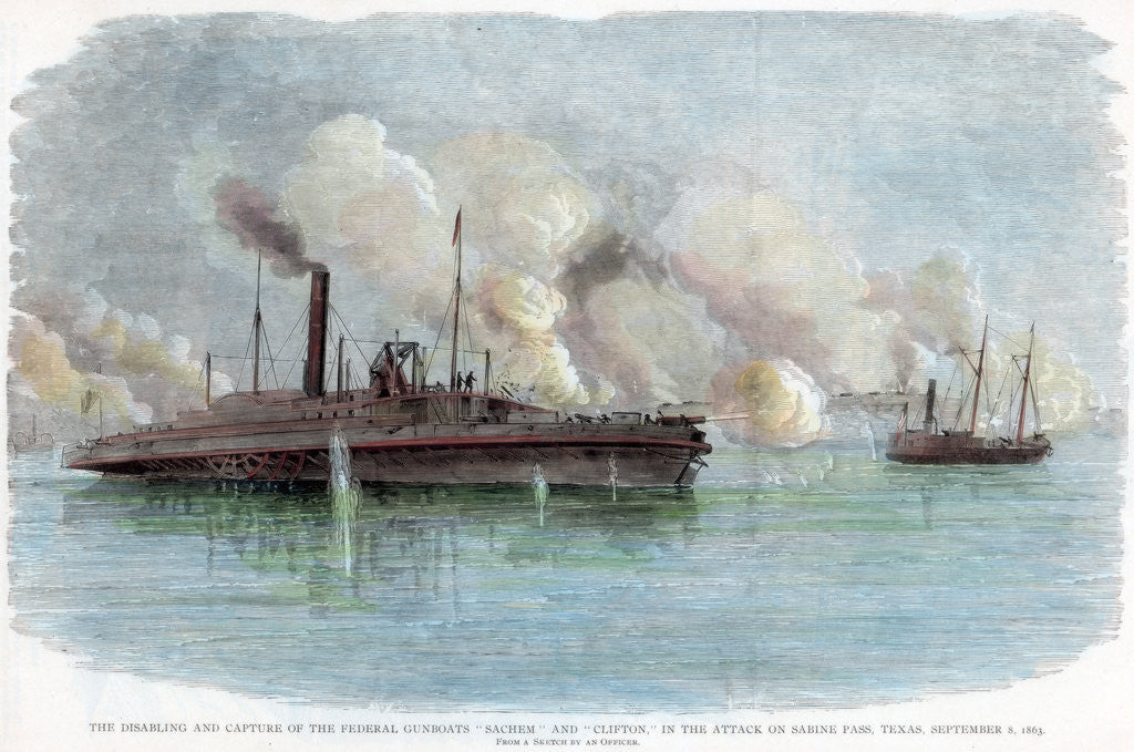 Detail of The attack on Sabine Pass, Texas, American Civil War by Anonymous