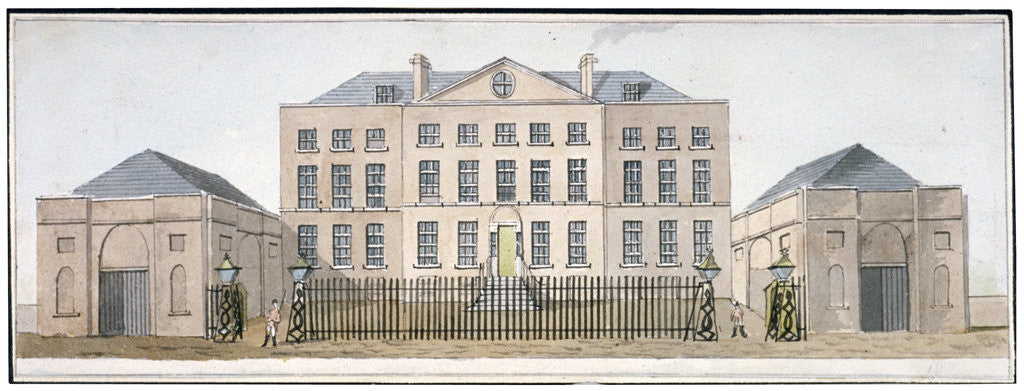 Detail of View of the Governor's house at Knightsbridge Barracks, Westminster, London by Anonymous