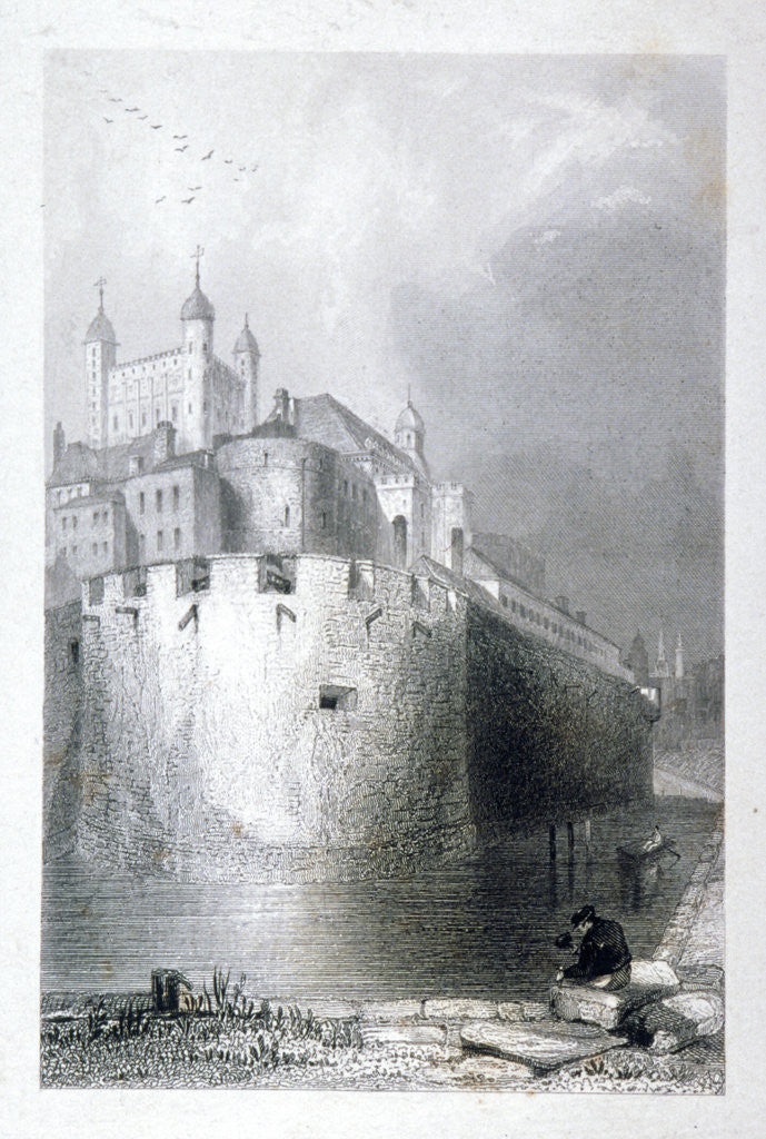 Detail of View of the Tower of London from the moat by Anonymous